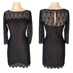Lilly Pulitzer Hera Lace Sheath Dress Black Sz 4